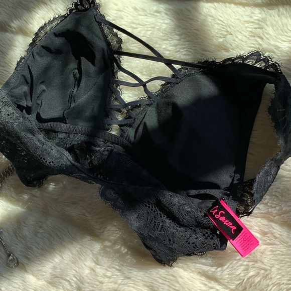 La Senza lace up padded backless black lace bra XS - Picture 11 of 12